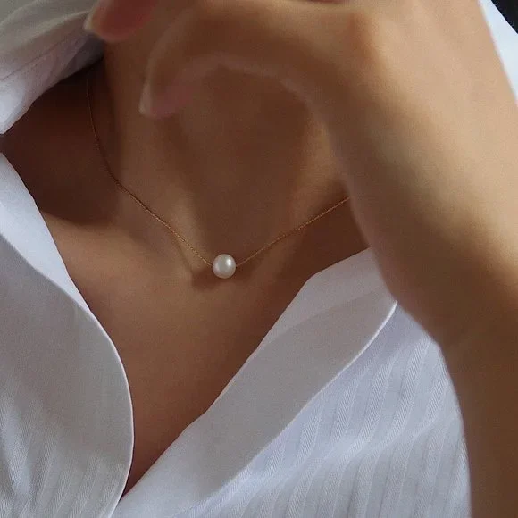 NEW 18K Gold Plated Fresh Water Pearl Necklace - Picture 7 of 8